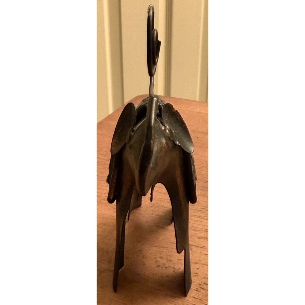 Vintage Metal Elephant With Glass Picture‎ Holder Note Card Photo Ornate Animal